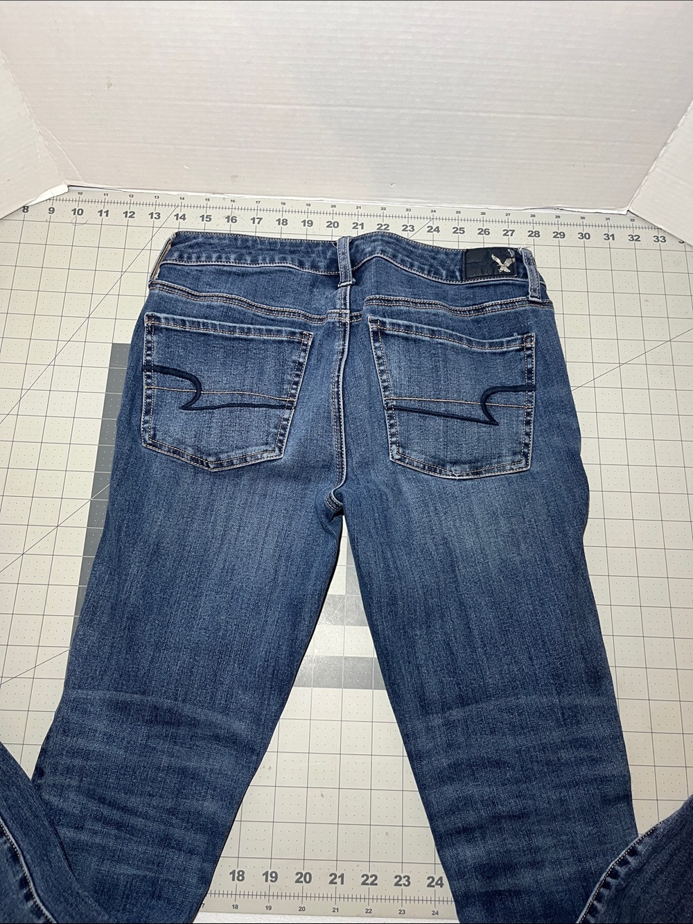 American Eagle Outfitters Dark Blue Women's Skinny Jeans - Picture 5 of 9